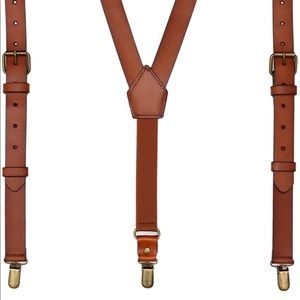 Leather suspenders (reddish-brown)